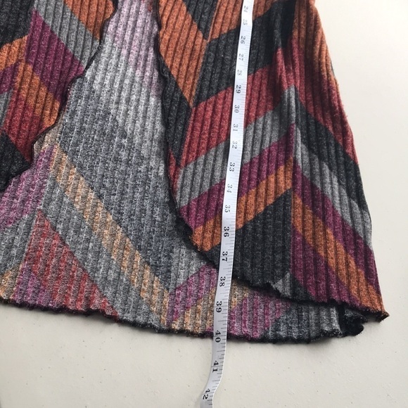 LIBRA chevron print ribbed button front long cardigan Small - Picture 10 of 10